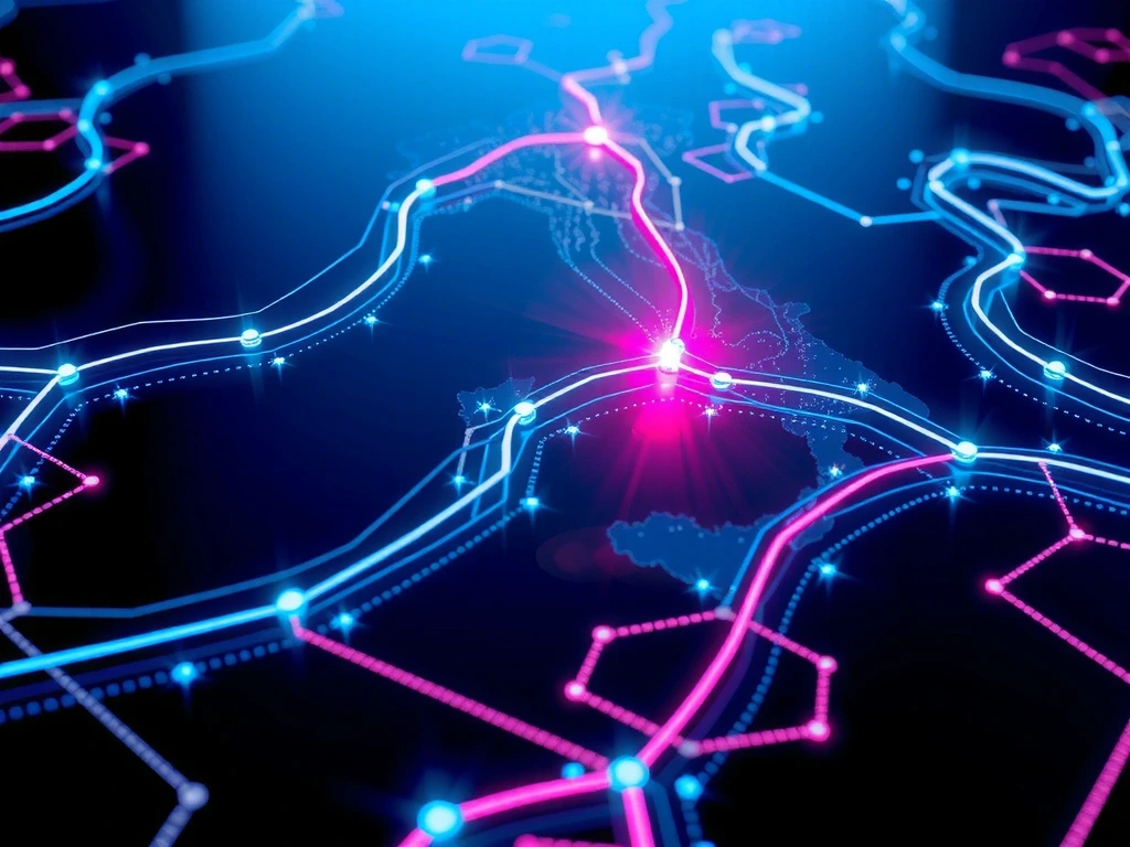 Visualizzazione artistica della rete 5G in Italia